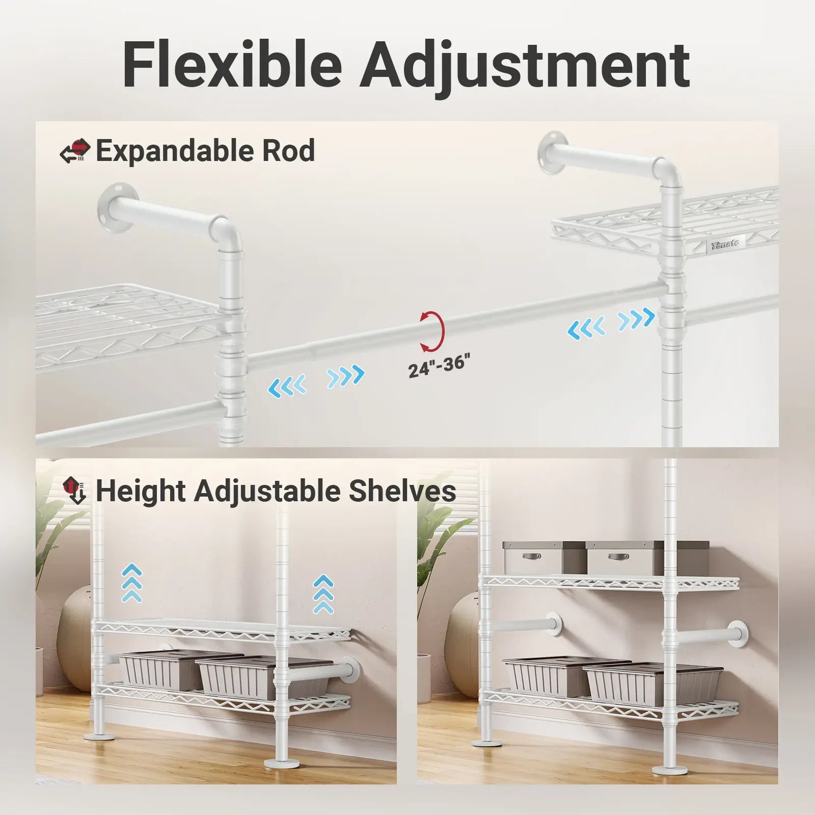 Timate L3 Wall Mounted Expandable Clothes Rack